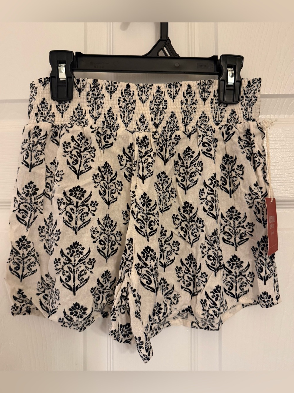 Mossimo Supply Co. Black & White Floral Smocked-Waist Shorts